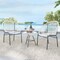 Costway 3PCS Patio Acapulco Furniture Bistro Set Plastic Rope Glass Table Black/Gray/Turquoise/White